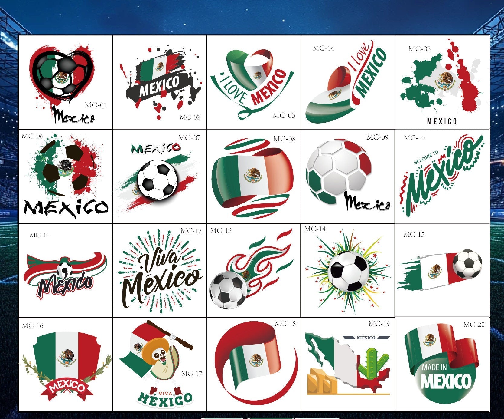 تاتو مؤقت World Cup بتصاميم منتخبات متنوعة وعالية الجودة.
