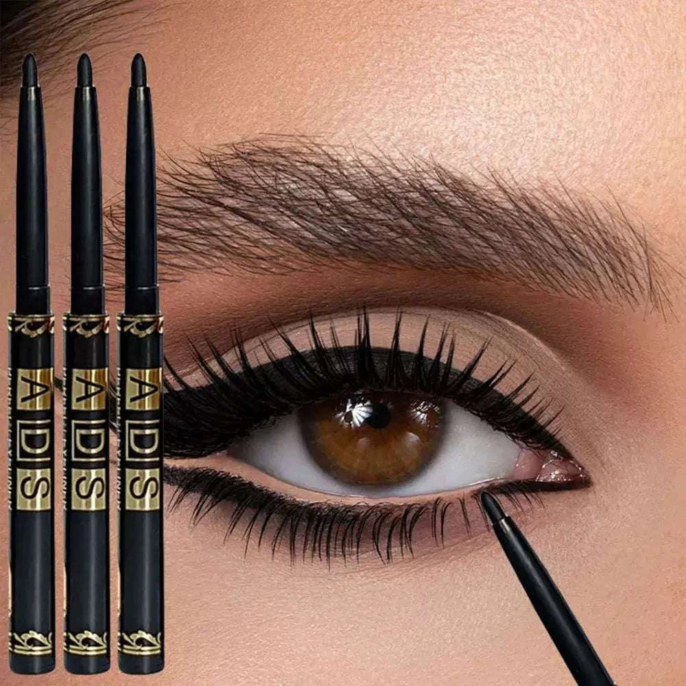 3Pcs Waterproof & Sweat-Proof Black Eyeliner Pencil - Long-L.