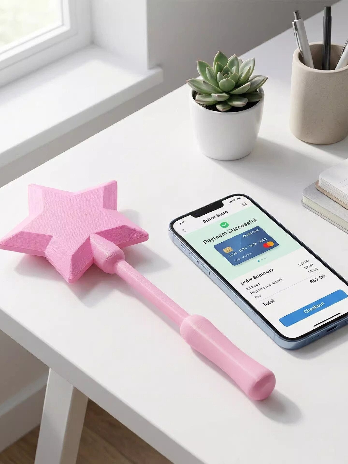 Star Magic Wand NFC Card Holder, Contactless Payment Clip, Fairy Wand Card Swiping Tool, Creative Cartoon Star Stick.