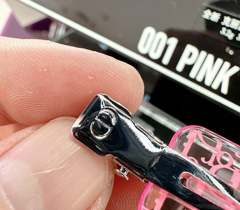 Dior Designer Hair Clips – Stylish Pink Logo Hair Accessories.