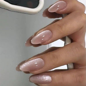 24pcs Simple Almond False Nails Sets Blush Design Press on N.