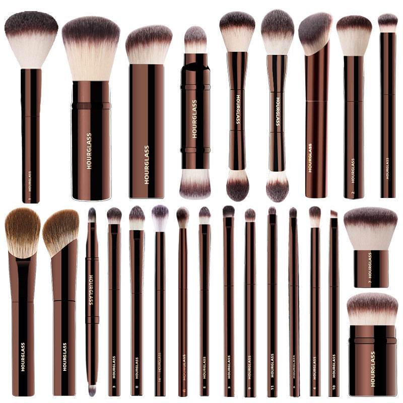 Professional Makeup Brushes Set – Premium Synthetic Fiber Brushes for Foundation, Powder, Eyeshadow & Contouring | Luxury Bronze Design with Ergonomic Handles
