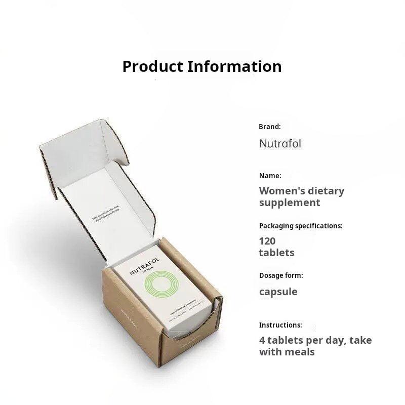 Nutrofol women's dietary supplement packaging with product information on a white background