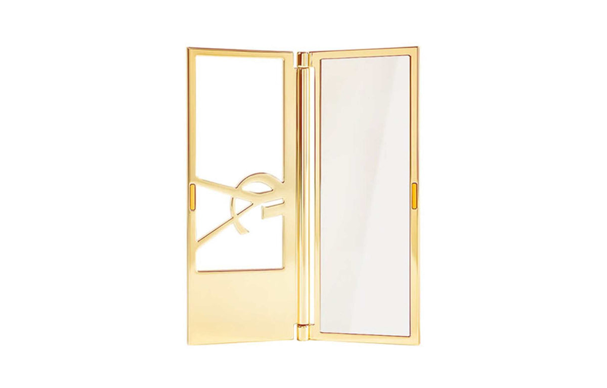 YSL Saint Laurent Haute Couture Gold Portable Makeup Mirror Makeup Tool Folding Mirror
