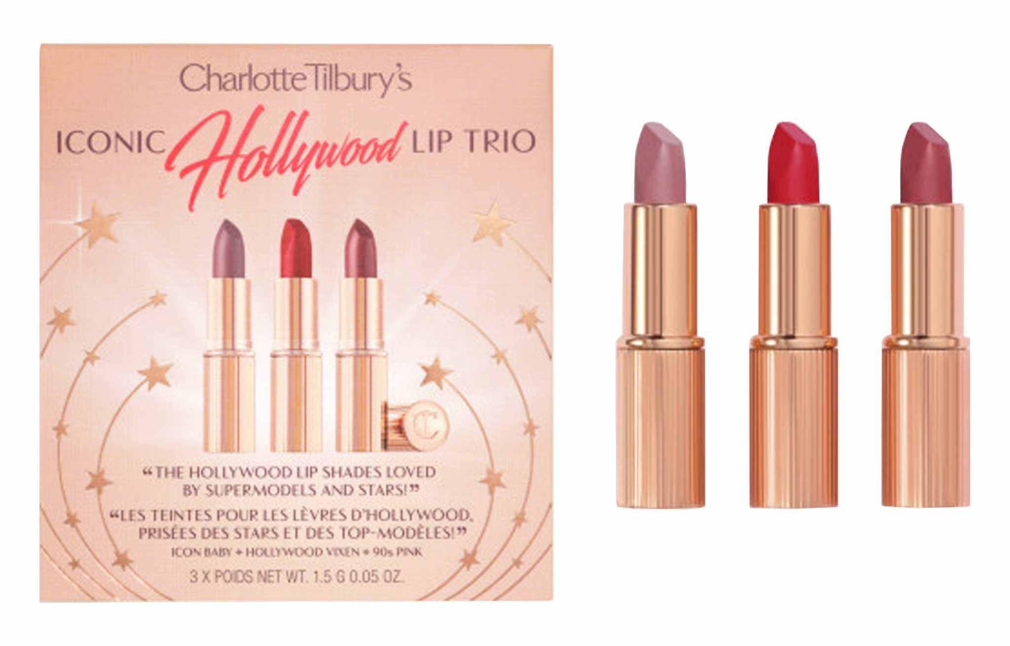Charlotte Tilbury Hollywood Lip Trio Iconic Multi-Color High Quality.