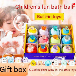 IYOKUJI CLUB 12 Zodiac Kids Bath Bombs with Hidden Toys.