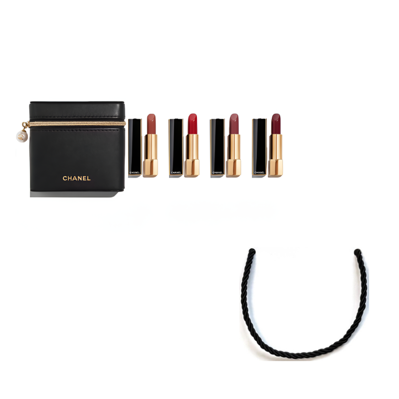 CHANEL 4-piece lipstick collection with Pearl Pouch and gift bag