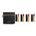 CHANEL Limited Creation: Black Pearl Pouch with 4 Rouge Allure Velvet Lipsticks set.