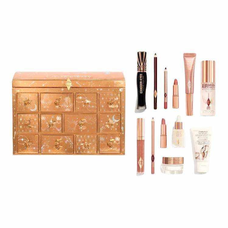 CT Charlotte Beauty Treasure Chest Makeup Set 2025 Christmas Collection Easy to Apply Pigment Twelve-Piece Set Birthday Gift Christmas Gift for Girlfriend