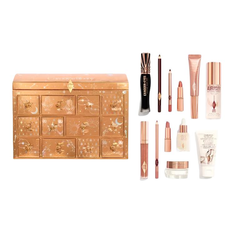 CT Charlotte Beauty Treasure Chest Makeup Set 2025 Christmas Collection Easy to Apply Pigment Twelve-Piece Set Birthday Gift Christmas Gift for Girlfriend