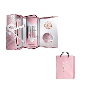 علبة هدايا مكياج YSL مع الحقيبة الوردية