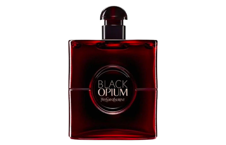 عطر نسائي في قارورة حمراء داكنة