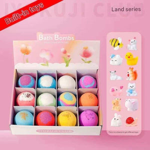 IYOKUJI CLUB 12-Piece Kids Bath Bomb Set with Surprise Toys.