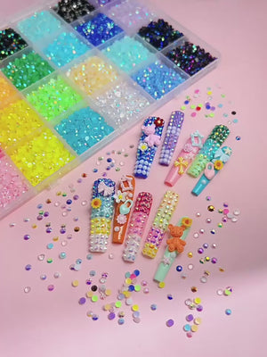 Multicolor Rhinestone Set for DIY Nail Art and Crafts.