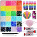 Comprehensive Rhinestone Gems Kit featuring colorful flatback gems, B-7000 glue, tweezers, and wax picker for DIY crafts and nail art.