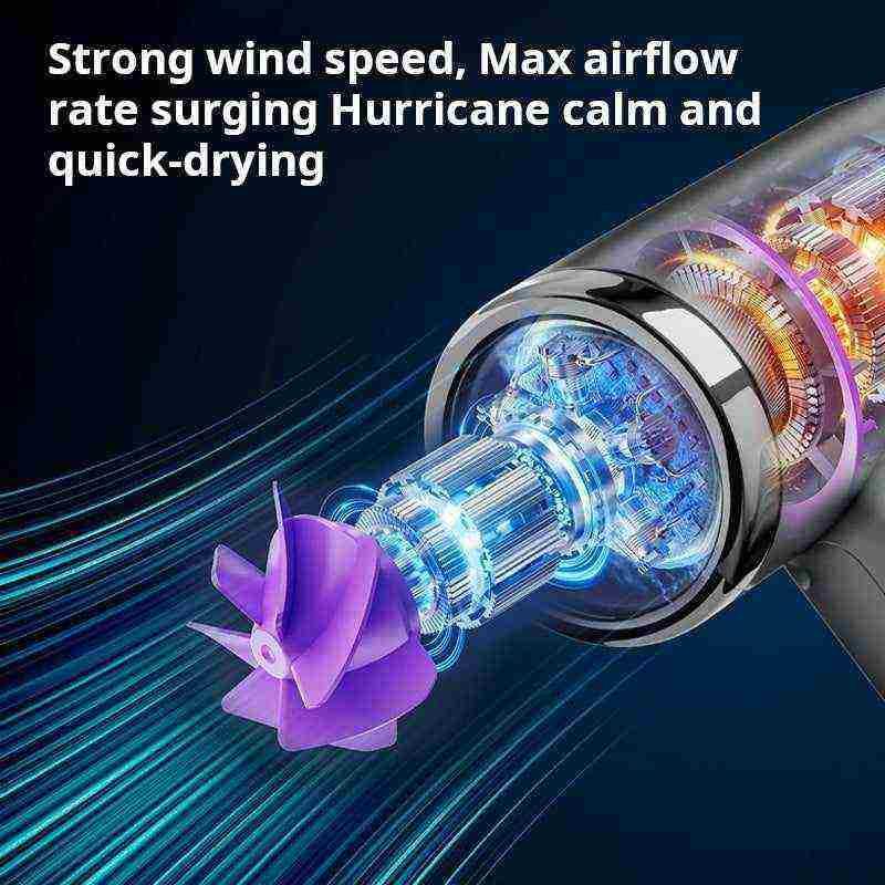 Wireless high-speed hair dryer with strong airflow for quick drying.