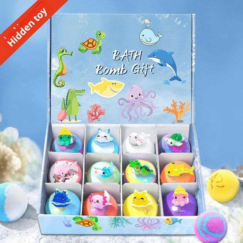 Colorful crystal bath salt ball sets for children, featuring fizzing spheres with hidden zodiac toys, perfect as the best bath toys for fun and gentle care.
