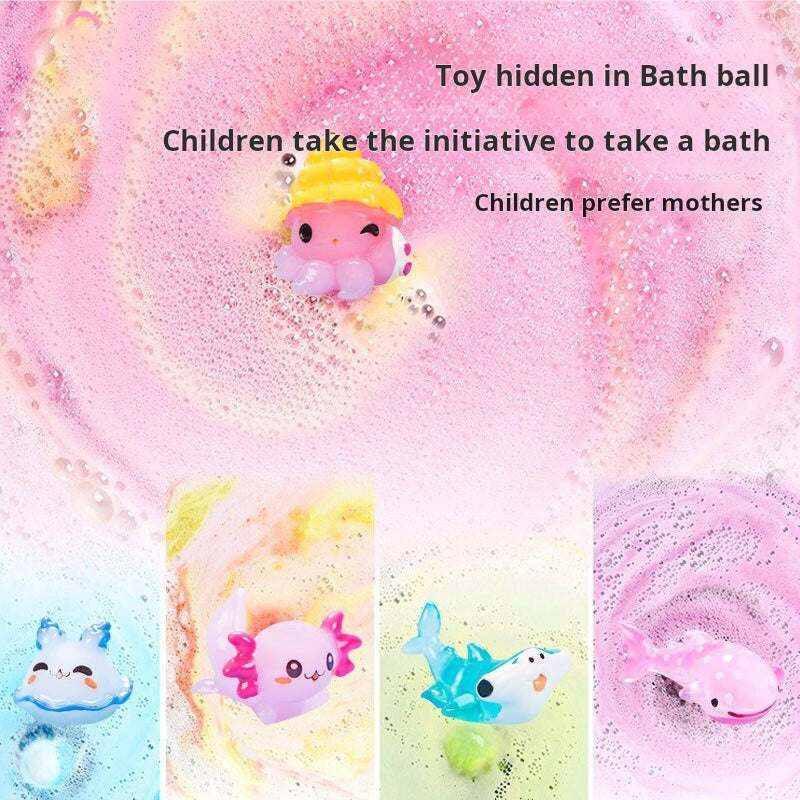 Colorful crystal bath salt ball sets with hidden zodiac toys, the best bath toys for kids' fun and safe bath time