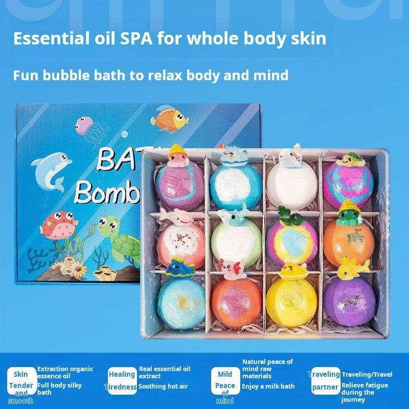 Colorful crystal bath salt ball sets with zodiac toys, best bath toys for children