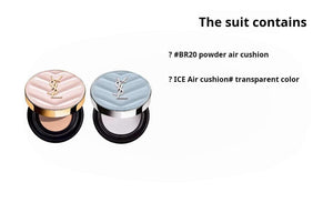YSL Cushion Foundation Duo - Powder & Ice Transparent for Flawless Glow.
