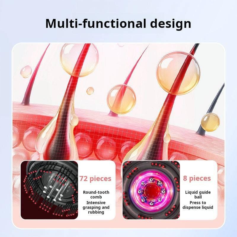 Scalp massager minnow medicine artifact head kneading massage comb red light electric introduction essence hair growth comb