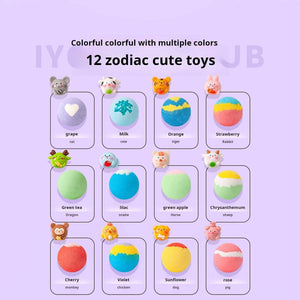 IYOKUJI CLUB 12 Zodiac Kids Bath Bombs with Hidden Toys.