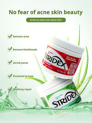 Stridex Salicylic Acid Cotton Pads Genuine Brush Acne Removal Mouth Closure Acne Blackhead Wet Compress Cleanses and Shrinks Pore Acid.
