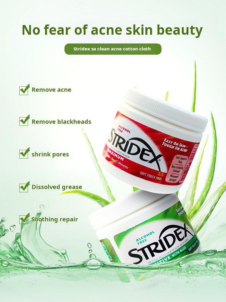 Stridex Salicylic Acid Cotton Pads Genuine Brush Acne Removal Mouth Closure Acne Blackhead Wet Compress Cleanses and Shrinks Pore Acid.