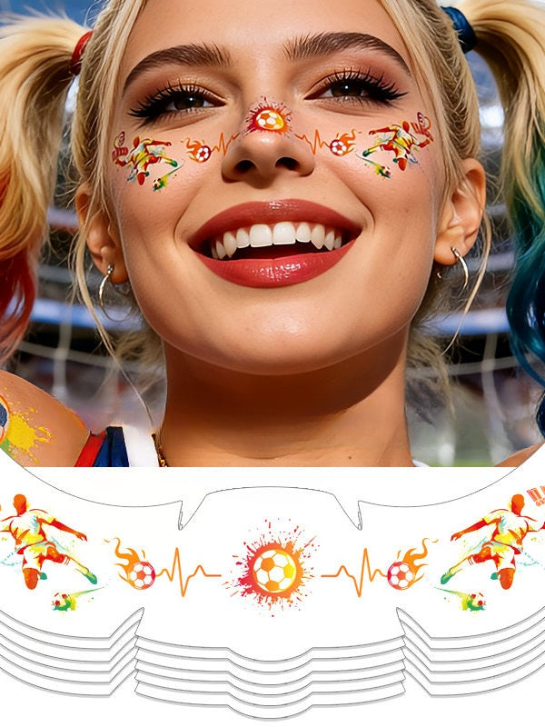 Five stickers for the US, Canada, and Mexico World Cup tattoo stickers, football match support freckles, face stickers, sweat-proof party makeup stickers, and more.