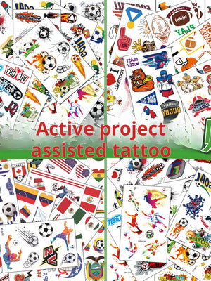 Tattoo stickers for the US, Canada, Mexico World Cup football rugby tournament, America's Cup face paper, waterproof sweat-resistant hair 10 sheets.