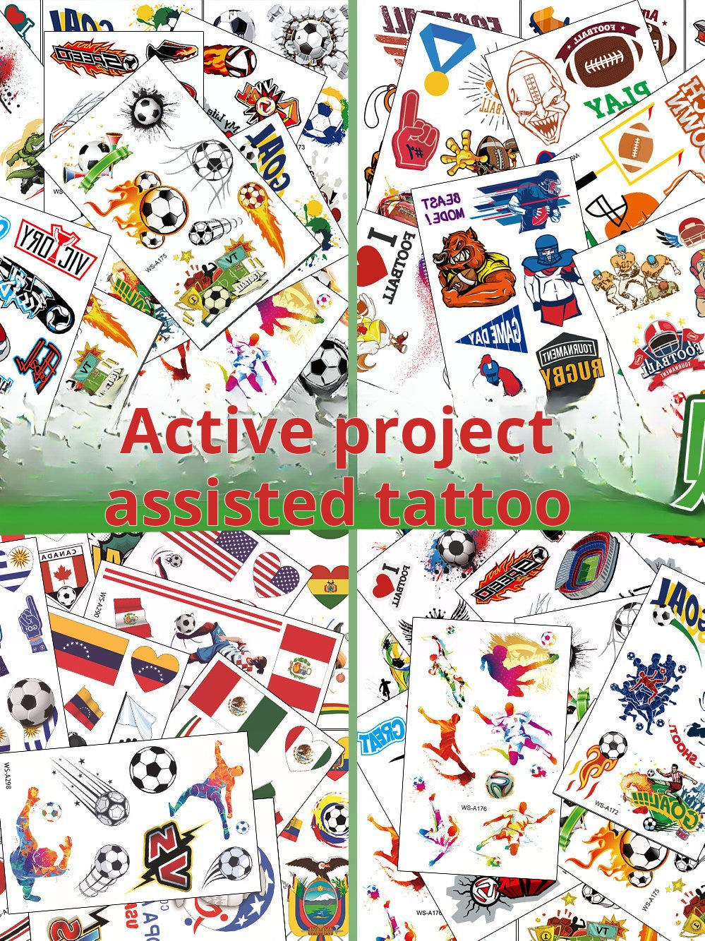 Tattoo stickers for the US, Canada, Mexico World Cup football rugby tournament, America's Cup face paper, waterproof sweat-resistant hair 10 sheets.