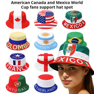 قبعة Bucket Hat بتصميم أعلام الدول لمشجعي كأس العالم.