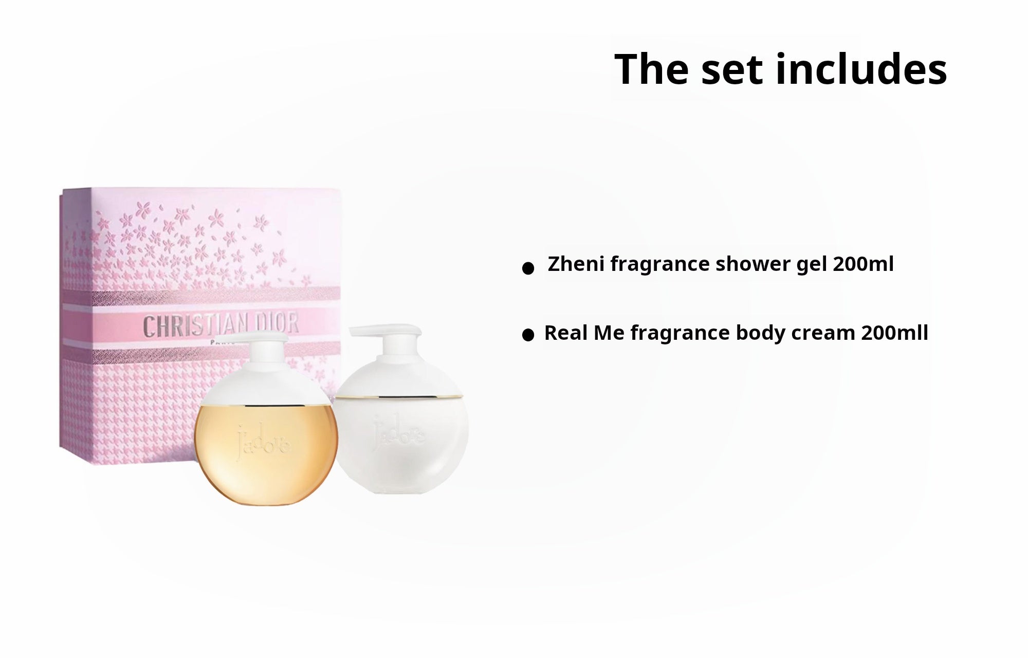 DIOR Valentine's Day Limited Realme Fragrance Body Care Gift Box, long-lasting fragrance, floral scent like Realme perfume, perfect for holiday gifts, girlfriend or bestie 200ml+200ml