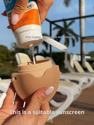 Silicone sunscreen roll-on applicator dispensing bottle hands-free body lotion brush roller rubber, barrier cream artifact tool.