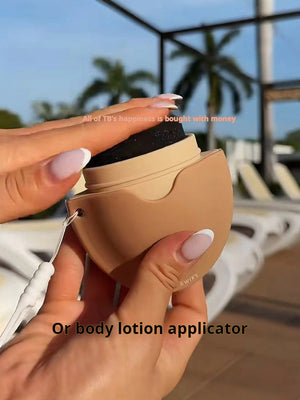Silicone sunscreen roll-on applicator dispensing bottle hands-free body lotion brush roller rubber, barrier cream artifact tool.