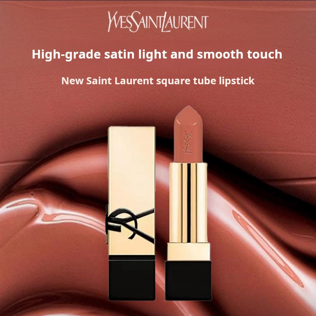 YSL Saint Laurent Embossed Square Tube Sample Set, Lipstick, Perfume, Aromatherapy Gift Set, Fine Shimmer Natural Trial Size 1.3g Cosmetics
