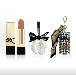 YSL Saint Laurent Embossed Square Tube Sample Set, Lipstick, Perfume, Aromatherapy Gift Set, Fine Shimmer Natural Trial Size 1.3g Cosmetics