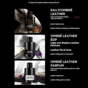 عطر توم فورد بطابع جلدي وملصق أسود مستطيل