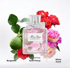 عطر ديور نسائي بزجاجة شفافة مع الزهور