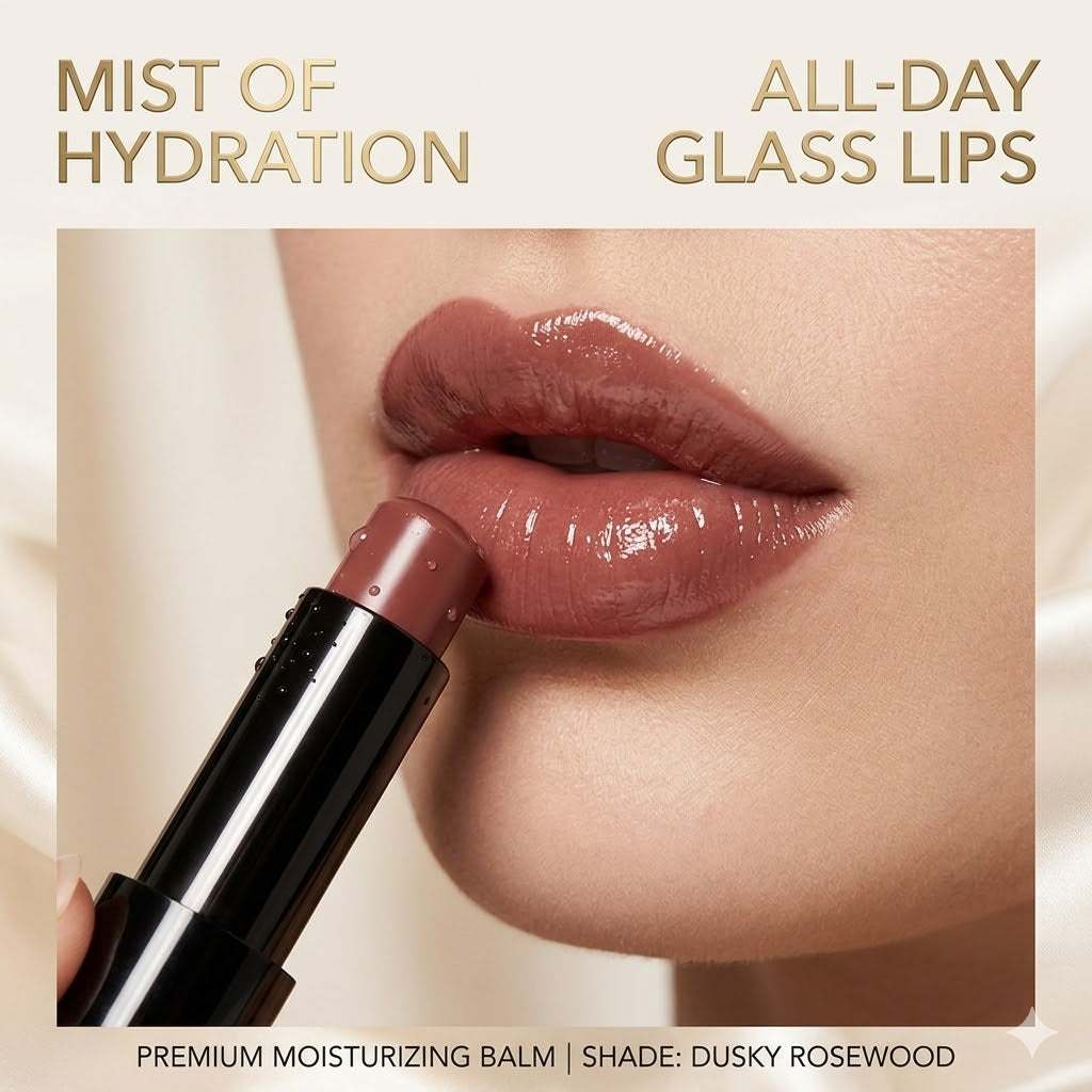 Red brown waterproof lipstick with moisturizing, glossy mirror finish